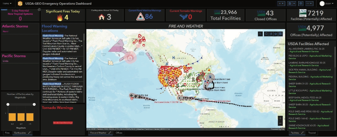 USDA-GEO Emergency Operations Dashboard